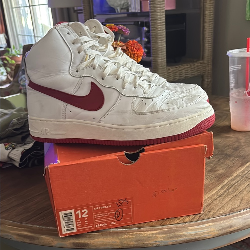 Nike Air Force 2 High Tops - White and Red - 2000